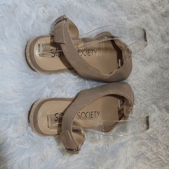 Sole Society Women’s Dolven Dune Cow Suede Back Strap Sandals Size 9 - Picture 4 of 6